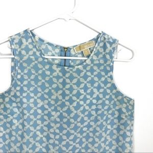 Michael Kors Sleeveless Blouse Sky Blue White [JH]